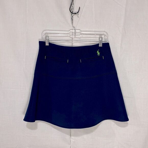POLO GOLF RALPH LAUREN skort lime green built in shorts & trim pockets side zip - Picture 1 of 12